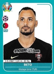 Sticker Beto - UEFA Euro 2020 Preview. 568 stickers version n. POR9 - Panini