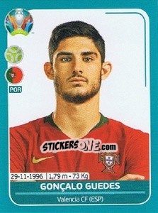 Sticker Gonçalo Guedes - UEFA Euro 2020 Preview. 568 stickers version n. POR28 - Panini