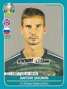 Sticker Anton Shunin - UEFA Euro 2020 Preview. 568 stickers version n. RUS9 - Panini