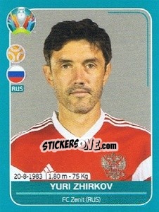 Sticker Yuri Zhirkov - UEFA Euro 2020 Preview. 568 stickers version n. RUS16 - Panini