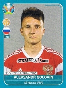 Sticker Aleksandr Golovin - UEFA Euro 2020 Preview. 568 stickers version n. RUS17 - Panini