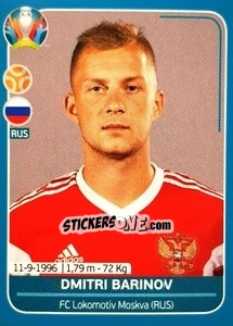 Sticker Dmitri Barinov - UEFA Euro 2020 Preview. 568 stickers version n. RUS23 - Panini