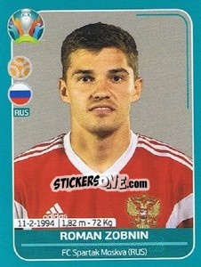Sticker Roman Zobnin - UEFA Euro 2020 Preview. 568 stickers version n. RUS24 - Panini