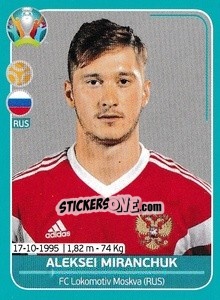 Sticker Aleksei Miranchuk - UEFA Euro 2020 Preview. 568 stickers version n. RUS26 - Panini