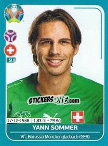 Sticker Yann Sommer - UEFA Euro 2020 Preview. 568 stickers version n. SUI7 - Panini