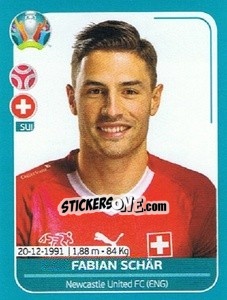 Sticker Fabian Schär - UEFA Euro 2020 Preview. 568 stickers version n. SUI11 - Panini