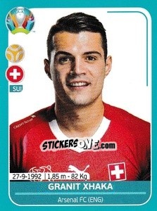 Sticker Granit Xhaka - UEFA Euro 2020 Preview. 568 stickers version n. SUI16 - Panini
