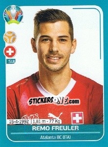 Sticker Remo Freuler - UEFA Euro 2020 Preview. 568 stickers version n. SUI18 - Panini