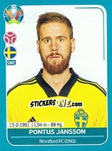 Sticker Pontus Jansson - UEFA Euro 2020 Preview. 568 stickers version - Panini