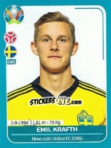 Sticker Emil Krafth - UEFA Euro 2020 Preview. 568 stickers version - Panini