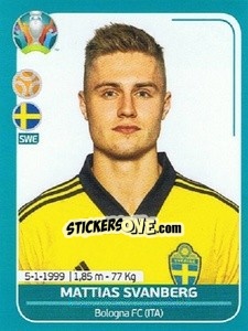 Sticker Mattias Svanberg - UEFA Euro 2020 Preview. 568 stickers version n. SWE23 - Panini