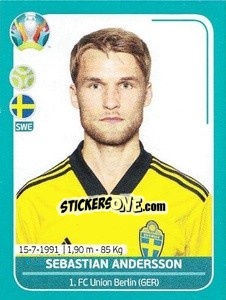 Sticker Sebastian Andersson - UEFA Euro 2020 Preview. 568 stickers version n. SWE28 - Panini