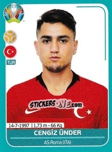 Sticker Cengiz Ünder - UEFA Euro 2020 Preview. 568 stickers version n. TUR19 - Panini