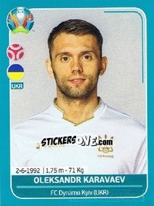 Sticker Oleksandr Karavaev - UEFA Euro 2020 Preview. 568 stickers version - Panini
