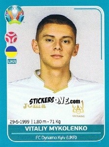 Sticker Vitaliy Mykolenko - UEFA Euro 2020 Preview. 568 stickers version - Panini