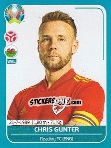Sticker Chris Gunter - UEFA Euro 2020 Preview. 568 stickers version - Panini