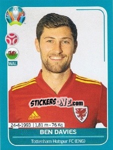 Sticker Ben Davies - UEFA Euro 2020 Preview. 568 stickers version n. WAL12 - Panini