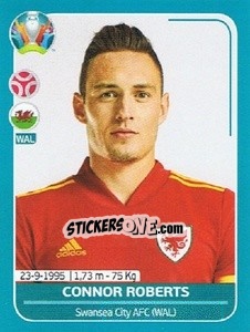 Sticker Connor Roberts - UEFA Euro 2020 Preview. 568 stickers version n. WAL13 - Panini