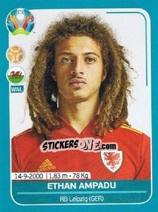 Sticker Ethan Ampadu - UEFA Euro 2020 Preview. 568 stickers version - Panini