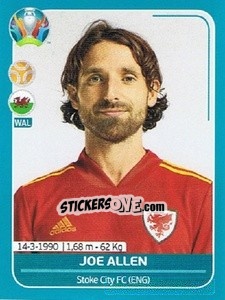 Sticker Joe Allen - UEFA Euro 2020 Preview. 568 stickers version n. WAL19 - Panini