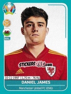 Sticker Daniel James - UEFA Euro 2020 Preview. 568 stickers version n. WAL21 - Panini