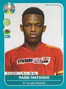 Sticker Rabbi Matondo - UEFA Euro 2020 Preview. 568 stickers version n. WAL27 - Panini