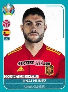 Sticker Unai Núñez - UEFA Euro 2020 Preview. 568 stickers version - Panini