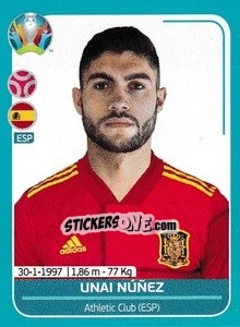 Sticker Unai Núñez - UEFA Euro 2020 Preview. 568 stickers version n. ESP-A2 - Panini