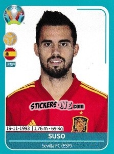 Sticker Suso - UEFA Euro 2020 Preview. 568 stickers version n. ESP-A6 - Panini
