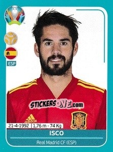 Sticker Isco - UEFA Euro 2020 Preview. 568 stickers version n. ESP-A7 - Panini