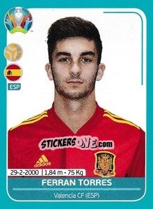 Sticker Ferran Torres - UEFA Euro 2020 Preview. 568 stickers version - Panini