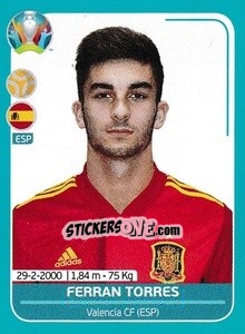 Sticker Ferran Torres - UEFA Euro 2020 Preview. 568 stickers version n. ESP-A8 - Panini