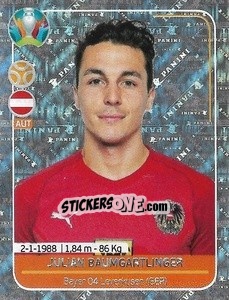 Sticker Julian Baumgartlinger - UEFA Euro 2020 Preview. 528 stickers version n. AUT4 - Panini