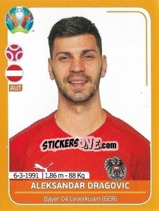 Sticker Aleksandar Dragovic - UEFA Euro 2020 Preview. 528 stickers version n. AUT9 - Panini