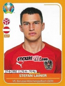 Sticker Stefan Lainer - UEFA Euro 2020 Preview. 528 stickers version n. AUT11 - Panini