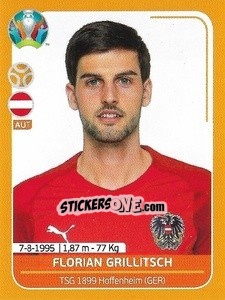 Sticker Florian Grillitsch - UEFA Euro 2020 Preview. 528 stickers version - Panini