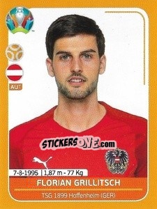 Sticker Florian Grillitsch - UEFA Euro 2020 Preview. 528 stickers version n. AUT15 - Panini