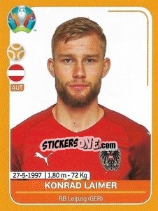 Sticker Konrad Laimer - UEFA Euro 2020 Preview. 528 stickers version - Panini