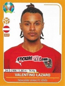 Sticker Valentino Lazaro - UEFA Euro 2020 Preview. 528 stickers version - Panini