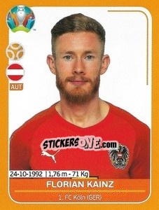 Sticker Florian Kainz - UEFA Euro 2020 Preview. 528 stickers version - Panini