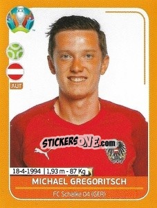 Sticker Michael Gregoritsch - UEFA Euro 2020 Preview. 528 stickers version n. AUT25 - Panini