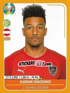 Sticker Karim Onisiwo - UEFA Euro 2020 Preview. 528 stickers version n. AUT26 - Panini