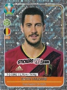 Sticker Eden Hazard - UEFA Euro 2020 Preview. 528 stickers version n. BEL4 - Panini