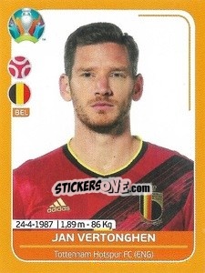 Sticker Jan Vertonghen - UEFA Euro 2020 Preview. 528 stickers version - Panini