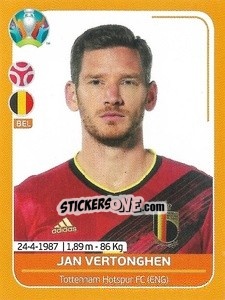 Sticker Jan Vertonghen - UEFA Euro 2020 Preview. 528 stickers version n. BEL13 - Panini