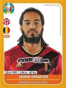 Sticker Jason Denayer - UEFA Euro 2020 Preview. 528 stickers version n. BEL14 - Panini