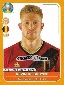 Sticker Kevin De Bruyne - UEFA Euro 2020 Preview. 528 stickers version n. BEL21 - Panini