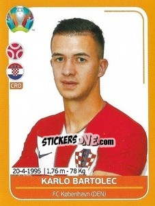 Sticker Karlo Bartolec - UEFA Euro 2020 Preview. 528 stickers version n. CRO13 - Panini
