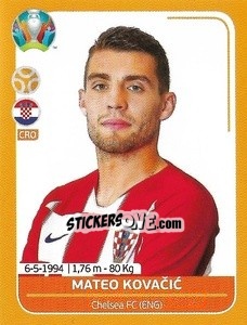 Sticker Mateo Kovacic - UEFA Euro 2020 Preview. 528 stickers version n. CRO17 - Panini