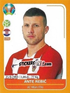 Sticker Ante Rebic - UEFA Euro 2020 Preview. 528 stickers version n. CRO23 - Panini